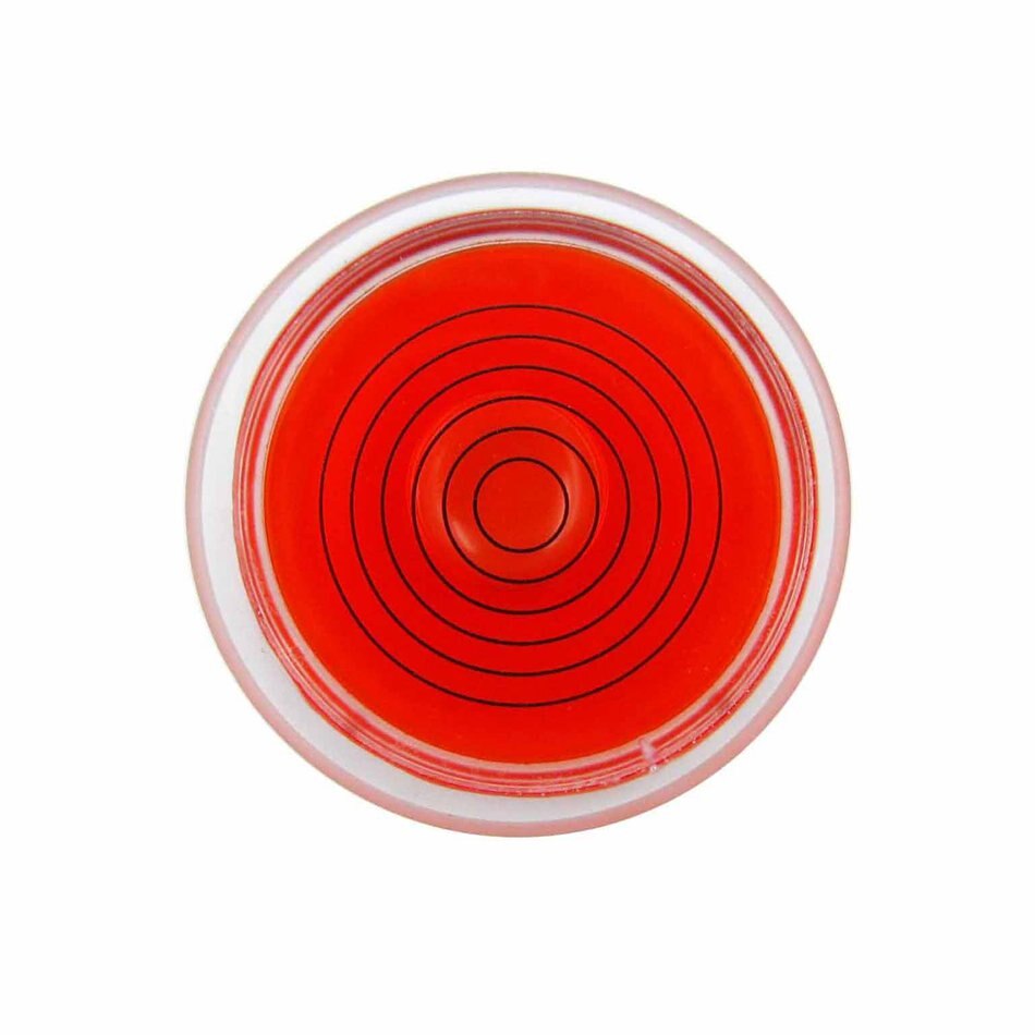 HACCURY 44*10MM Glass Level bubble Bullseye Bubble Level Spirit Red Color Accuracy 90'/2mm