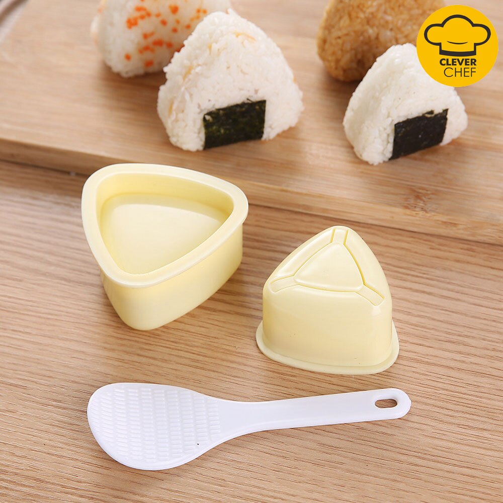 Juego de 3 piezas para hacer Sushi, accesorios de cocina japoneses para el hogar, molde para Sushi, bricolaje, prensa para alimentos, bola Triangular, herramientas para hacer bolas de arroz