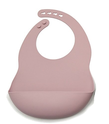 Bpa gratis hagesmække i fødevarekvalitet silikone justerbar savlende babador bøvs babymad bordservice småbørn spædbørn fodringsværktøj: Støvet lyserød