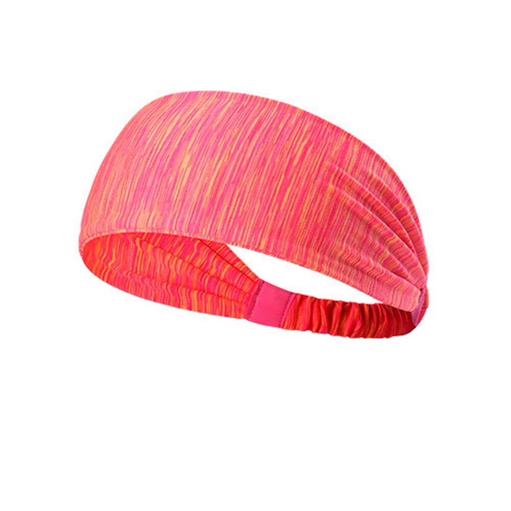 Men Women Elastic Band Head Sweatband Gym Outdoor Sports Basketball Anti-slip Cycling Fitness Breathable Running Sweat-absorbent: Stripe Red