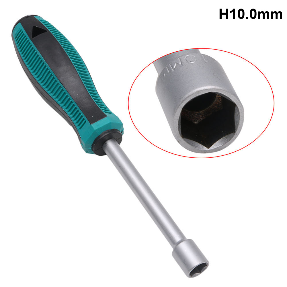 3-14 mm Metal Socket Driver Wrench Screwdriver Hex Nut Key Nutdriver Hand Tool Screw Driver: H10.0MM