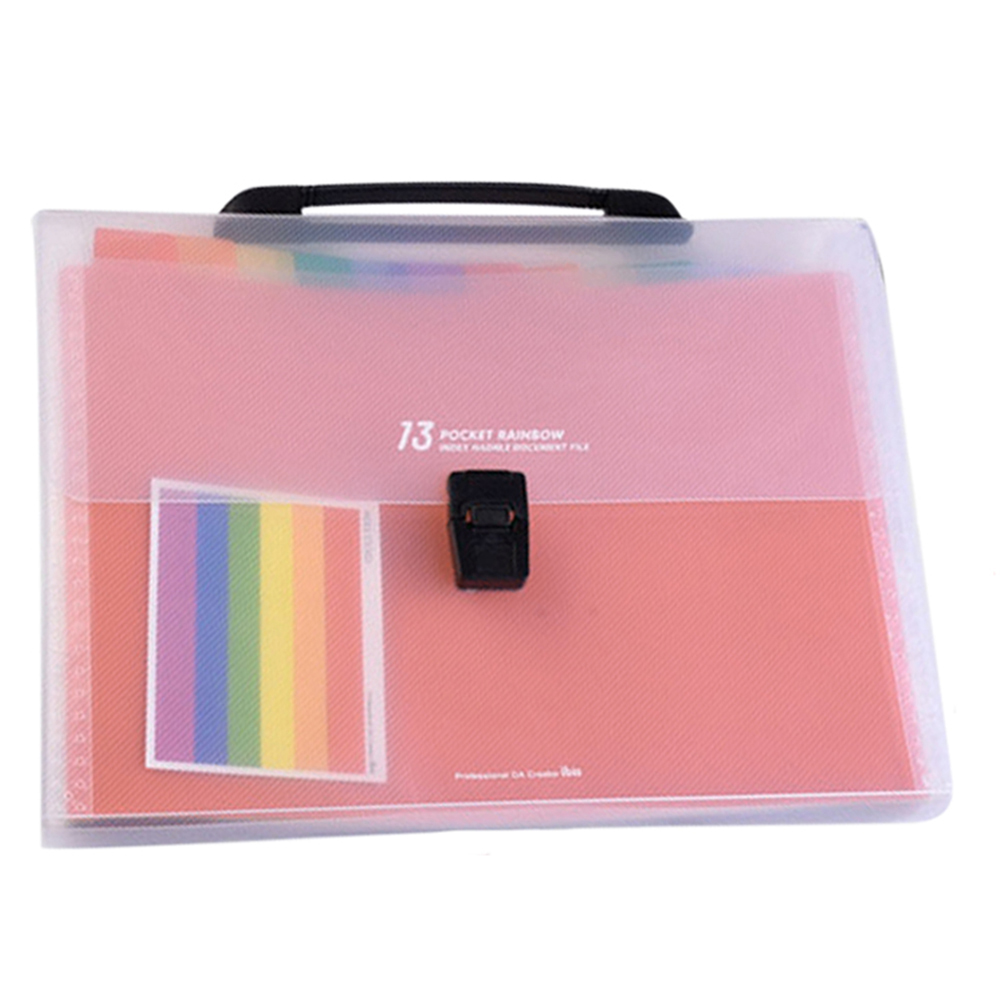 Multi-layer Data Storage Box - Hanging Folder - Letter Size A4 Plastic File Bag 13 pocket portable Expanding Wallet For Office