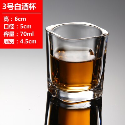 1PCS Mug Crystal Cup Shot Toughened Glass Cup High Spirits White Wine glasses Drinking Thick Bottom Liquor whisky: 03
