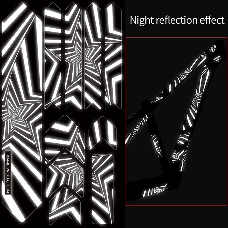 3D Telaio Della Bici di Protezione Adesivi Riflettenti Bicicletta Paster Adesivi Della Copertura Della Protezione di Usura-Resistente anti-slittata Protezione per MTB strada