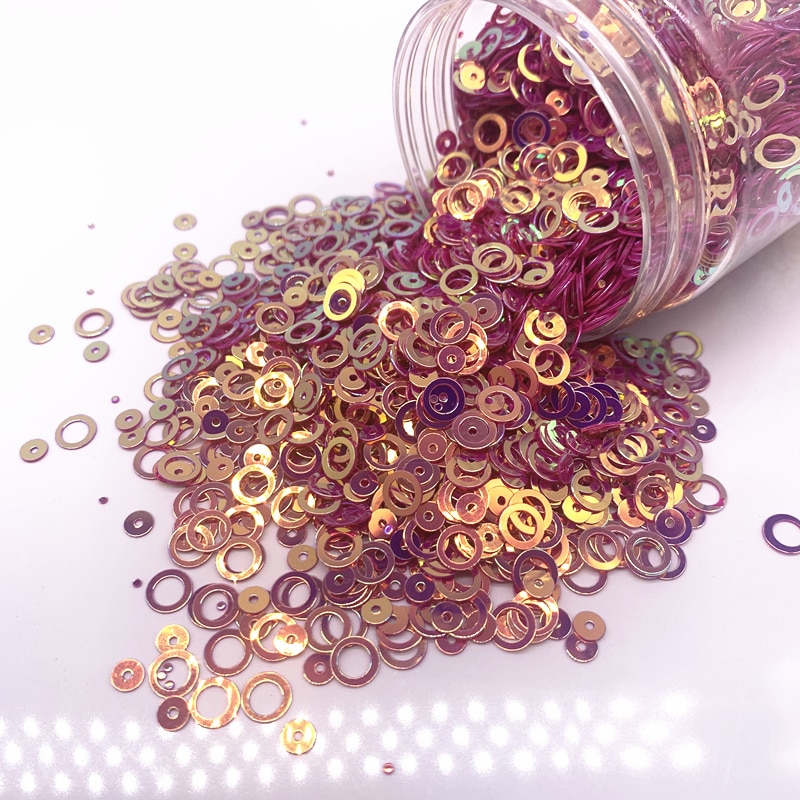 Paillettes multicolores 4-6mm, 15g environ 1200 pièces/paquet, mélange multiple, paillettes colorées, plates, rondes, amples, couture artisanat de mariage, accessoires de vêtement pour femmes: 11