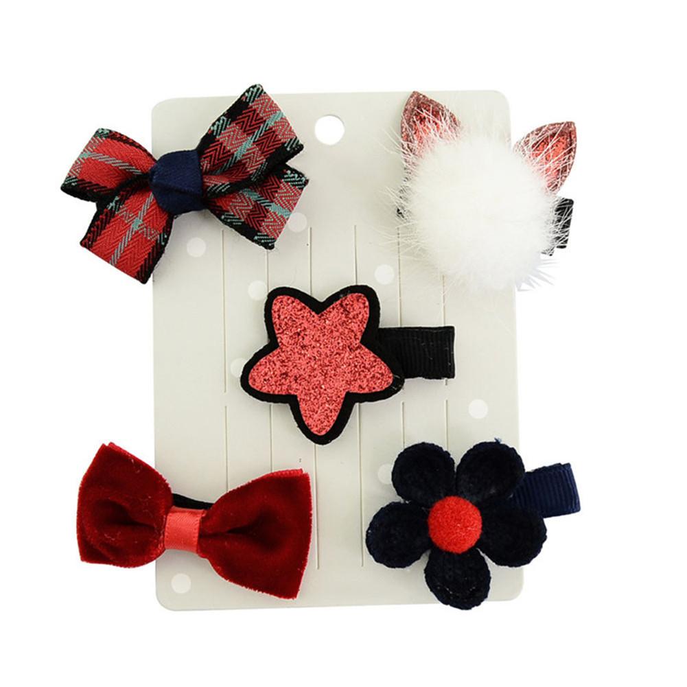Nette Baby Mädchen Cartoon Pompom Haar Clip Haarnadel Kleinkind Kinder Kinder Haar Zubehör Schöne Bowknot Headwear Haar Hoop Set