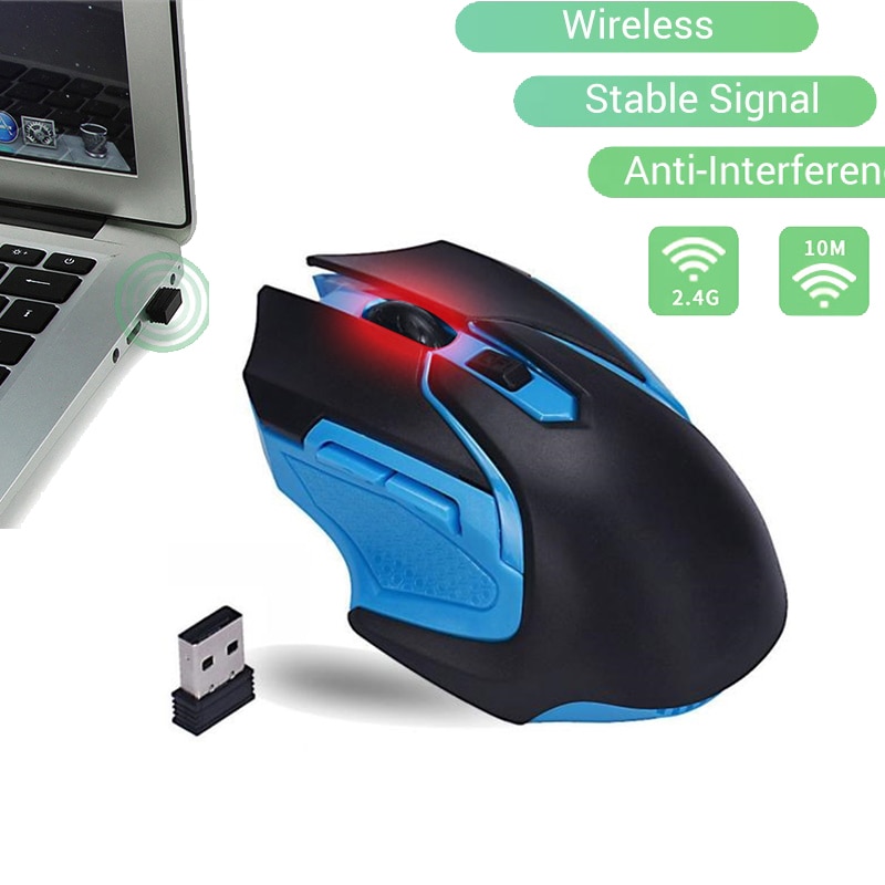 Professionele 2.4 Ghz Wireless Optical Gaming Mouse Draadloze Muizen Voor Pc Gaming Laptops Computer Muis Gamer Met Usb Adapter