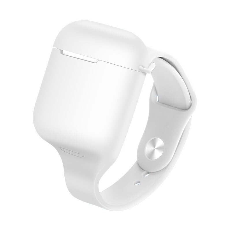 Esportes caso de silicone para airpods 2 caso faixa de pulso earpods casos para airpod ar vagens 1 capa coque macio portátil pulseiras luxo: White
