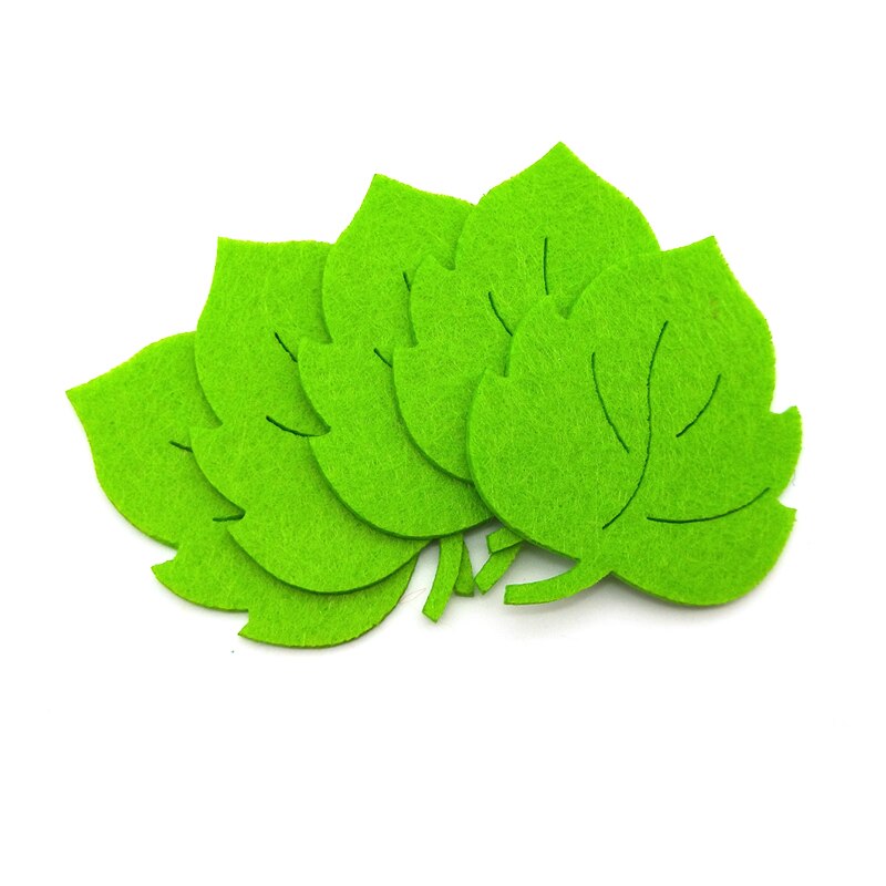 10 stk tilfældig farve blad ikke-vævet filt grøn træ blade patch applikationer diy væg håndværk tilbehør forsyninger