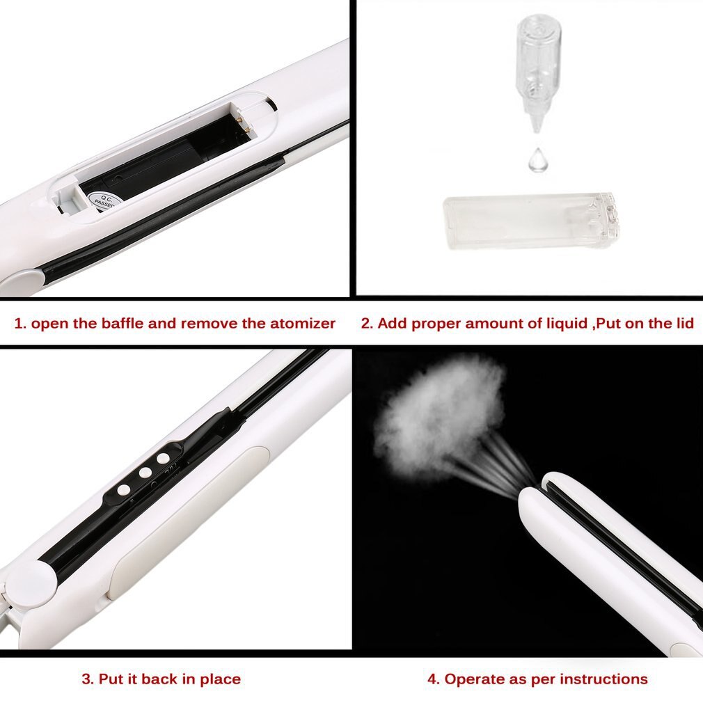 1 Set Multifunctional Ceramic Vapor Steam Hair Straightener Argan Oil Steam Hair Styling Tool Straightener