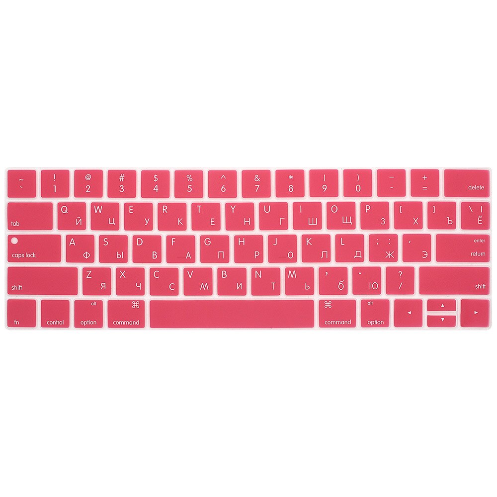 Cubierta de teclado ruso para Mac Book, 13, 15 pulgadas, con barra táctil, A1706, A1707, A1989, 1990, cubierta para teclado de portátil, película de teclado a Color: Rosa