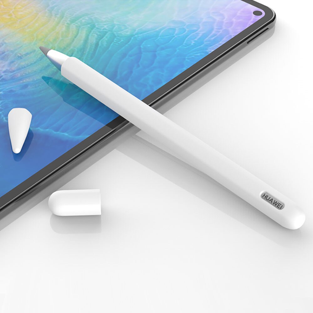 Bolsa de silicona para Huawei M, estuche protector para lápices de gel, pluma de lápiz de carga inalámbrica, para Huawei Matepad: White