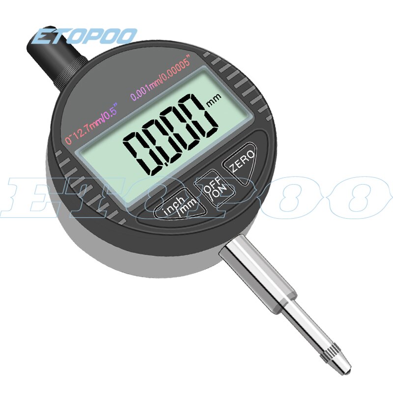 Digital Dial Indicator 0-12.7Mm/0.5'' 0-25.4Mm 0.01Mm with Mini Magnetic Base Holder Gauge Caliper Measuring Tools