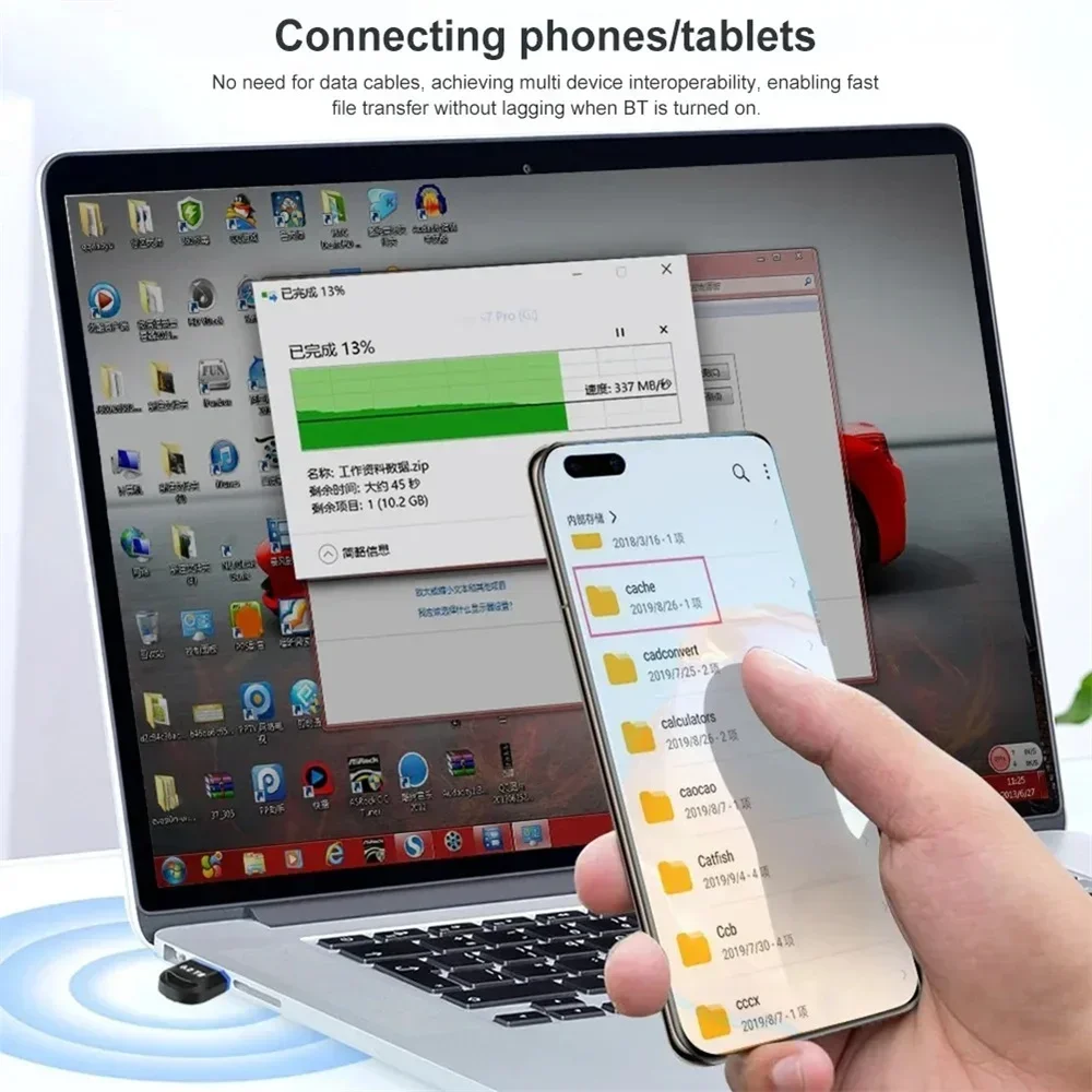 Adattatore Bluetooth 5.4 Dongle USB Ricevitore Bluetooth per altoparlante Trasmettitore audio tastiera mouse wireless