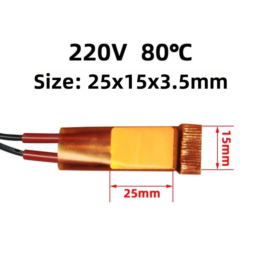 60-270 Graden Verwarmingselement 12V 24V 110V 220V 25*15*3.5mm Krulspelden Heater Celsius PTC Kachels Voor Miniatuur Verwarming