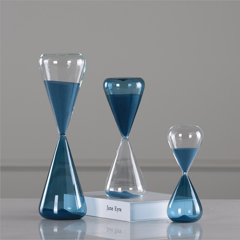 GH Zandloper Creatieve Blauwe Zand Klok Zandloper 10/30/60 Minuten Zandloper Timer Home Decoratieve Arts speelgoed Voor Kinderen