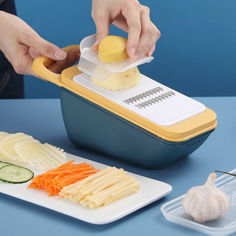 Keuken Handleiding Groente Cutter Slicer 8 Een Rvs Verwisselbare Messen Mandoline Aardappel Dunschiller Wortel Rasp Dicer