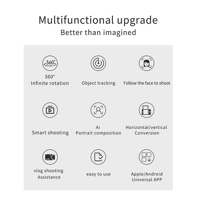 Smart Live Adepte Cardan Bluetooth IA Reconnaissance Automatique du Visage de Prise De Vue de Suivi Smartphone PTZ Support Pour Téléphone Pour Diffusion En Direct