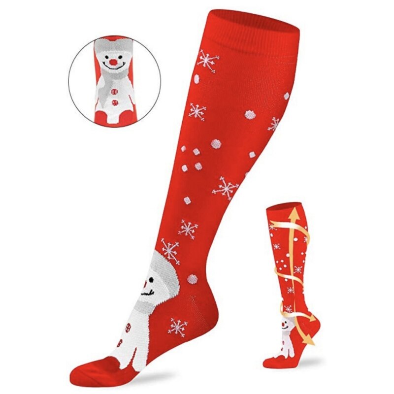 Unisex Kerst Kousen Casual Compressie Lange Sokken Stretch Outdoor Funny Elastische Kalf Stockings1.