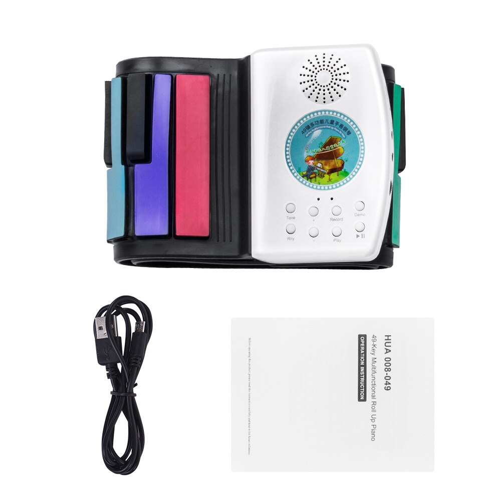 Multifunction 49 Keys Digital Piano Portable Roll Up Piano Keyboard Battery Electric Piano Keyboard for Beginners Kids Keyboard
