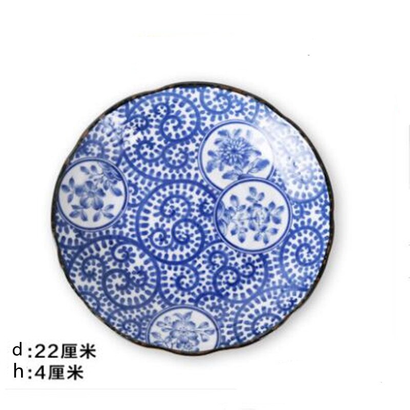 8 Inch Keramische Stijl Inkt Salade Fruitschaal Steak Westerse Voedsel Lade Sushi Moer Plaat Noedels Pizza Kom Keuken Benodigdheden: green