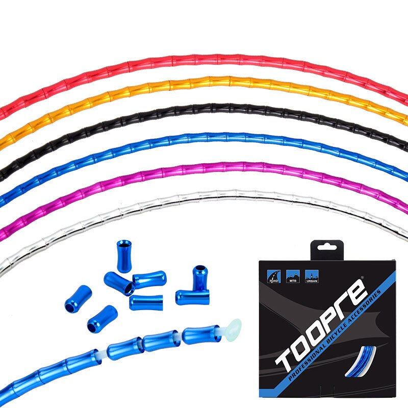 MTB Bike Outer Fishbone Tube Set Variable Speed Brake Cables Aluminium Alloy Road Bicycle Line Pipes Bicycle Brake Shift Parts
