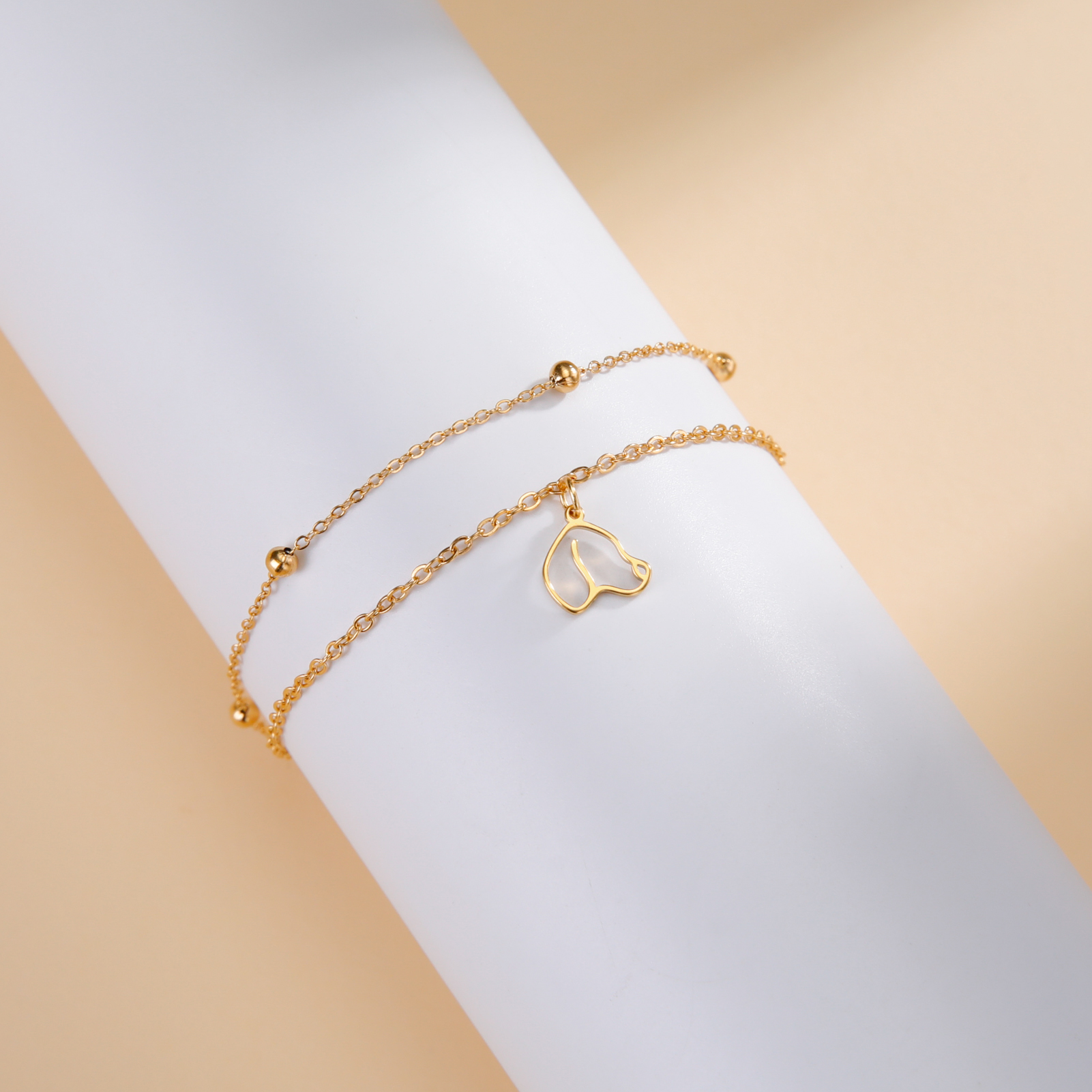 Teamer Roestvrij Staal Hond Paw Bedelarmband Bohemia Schattige Olifant Kat Hoofd Armbanden Voor Vrouwen Feest Sieraden Moeder 'S Dag Cadeau