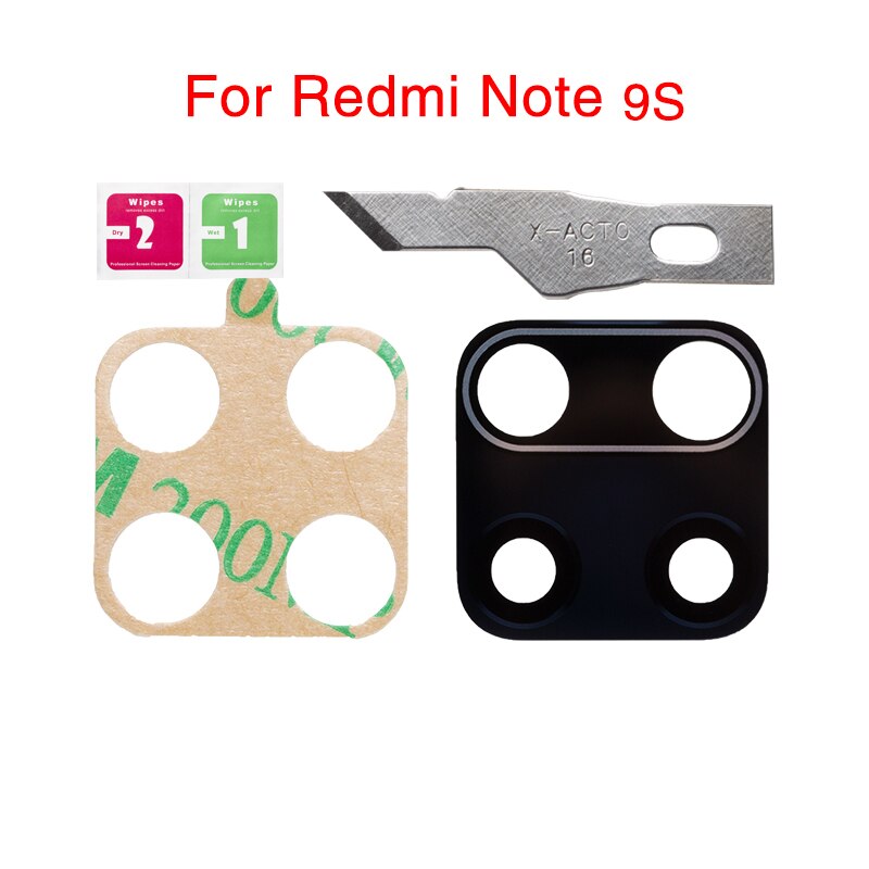 2set/lot Back Rear Camera Lens Glass Cover For Xiaomi Redmi 8A Note 8 9S Pro 8T With Adhesive Sticker: For Redmi Note 9S