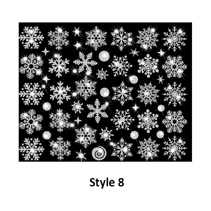 Merry Christmas Gold Garland Stickers Shining Tree Window Sticker Xmas Wall Decals Year Showcase PVC Wall Paper Home Decor: Style  8