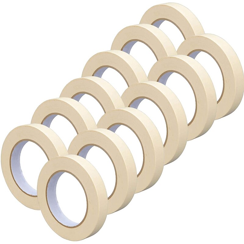 Masking Tape - 24mm x 50M - Painting Decorating Crafts Spraying Strong Adhesive Tape - 12 Rolls: Default Title