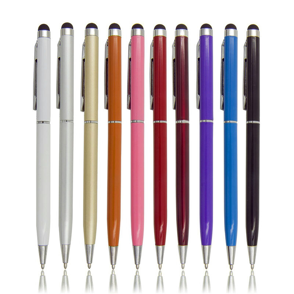 10 stück/set multifunktions-stylus-kapazitivstift 2 in bildschirm-stylus-kugelschreiber für ipad 1 iphone und samsung tablet