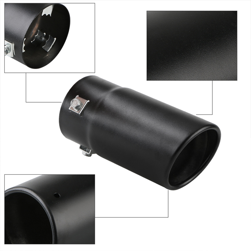Auto Exterieur Onderdelen Universele Auto 70mm inlaat 76mm outlet Auto Uitlaat Staart Uitlaat Tip Zilver Zwart Uitlaat tips Leidingen