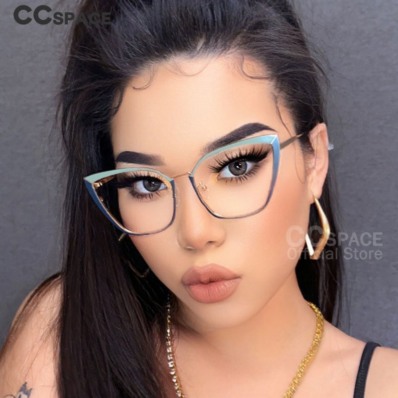 48104 Cat Eye Retro Ultralight Metalen Brilmonturen Mannen Vrouwen Optische Mode Computer Bril
