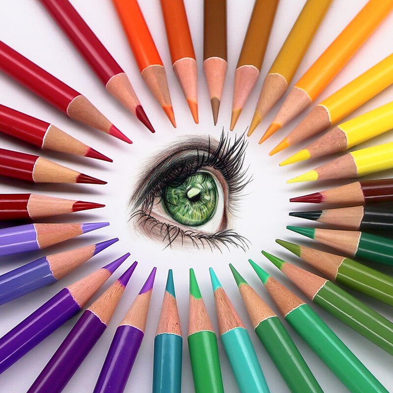 Brutfuner-Juego de lápices de acuarela , conjunto de lápices de colores al óleo para dibujar y colorear, suministros de arte escolar, 48 colores