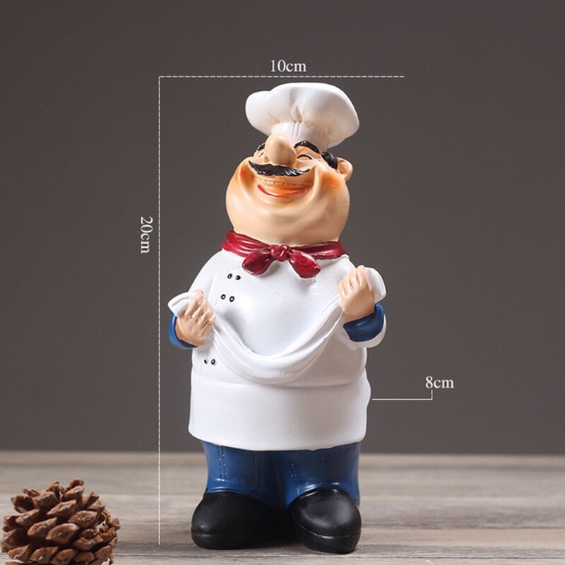 Phfu-retro chef modelo ornamentos resina artesanato mini chef figurinhas casa cozinha restaurante bar café decoração