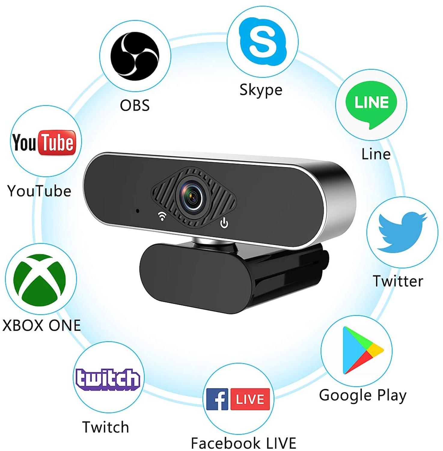 Webcam Full HD 1080P, Dual Built-in Microphones, R... – Grandado