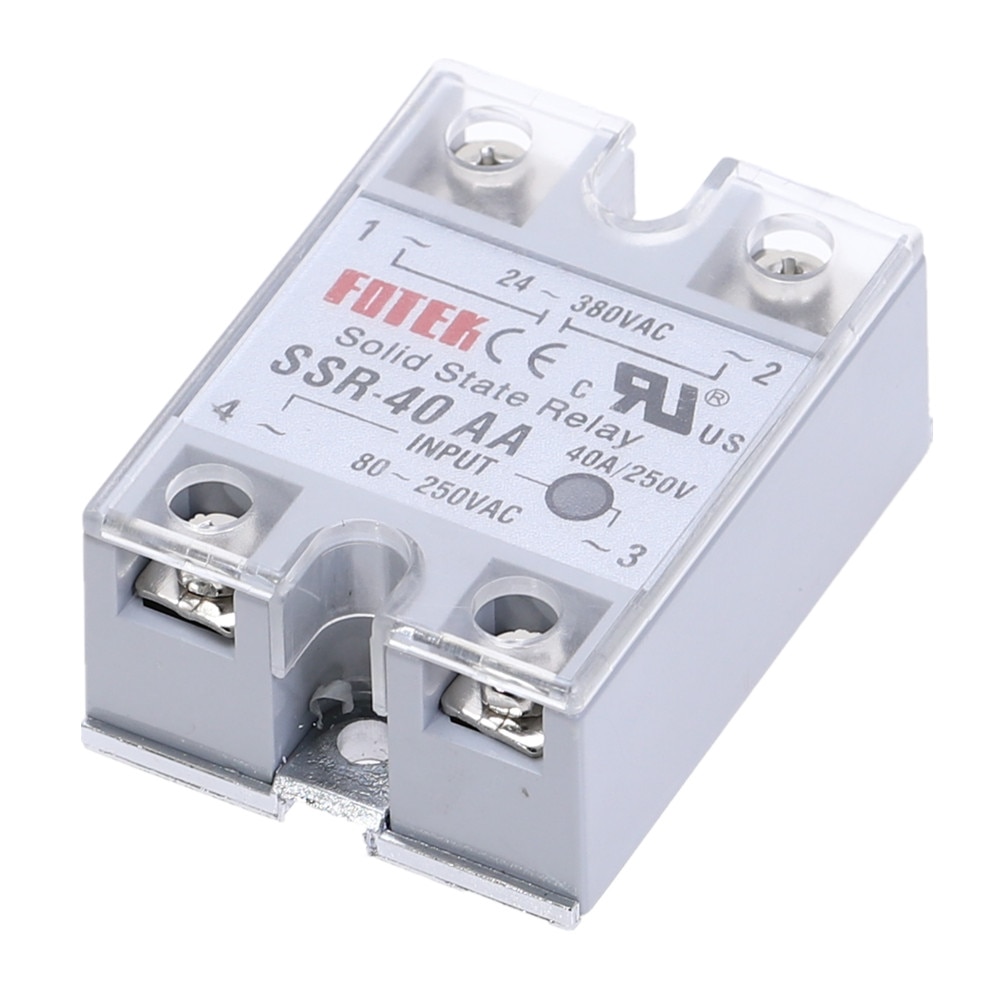 1 stk ssr -40aa 40 aa fast stat relémodul 80-250v ac inngang 24-380 vac 40a