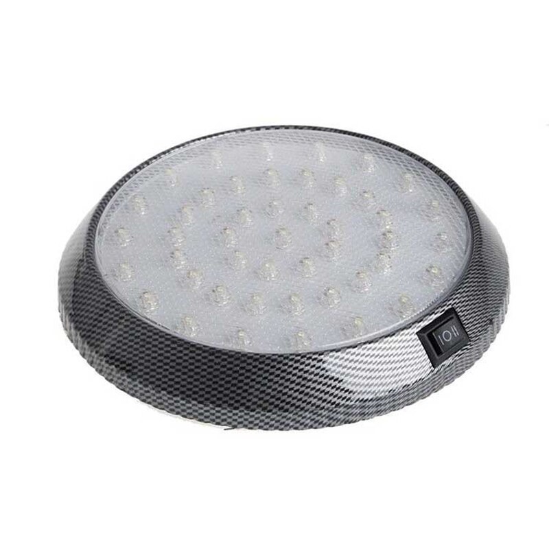 Bóveda LED conducida del coche luz Interior lámpara de techo para 12V Camper Motor casa barco remolque luces RV: Black