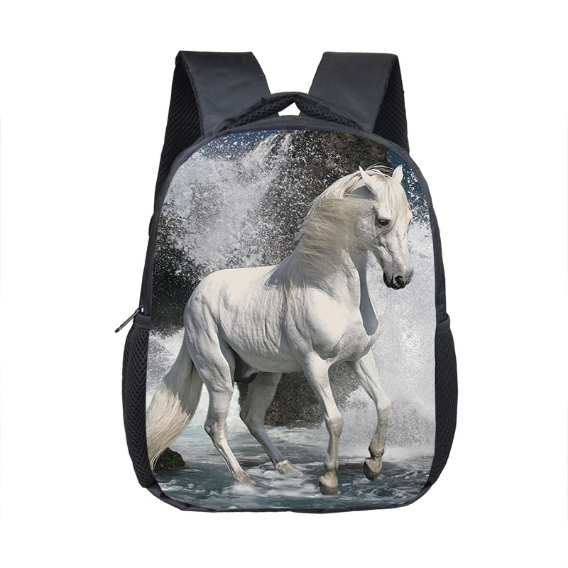 Krieg Pferd Rucksack Jungen Mädchen Kinder Schule Taschen Cartoon Pony Kindergarten Schule Rucksäcke Baby Kleinkind Tasche Kinder BookBag: 12JM30cw