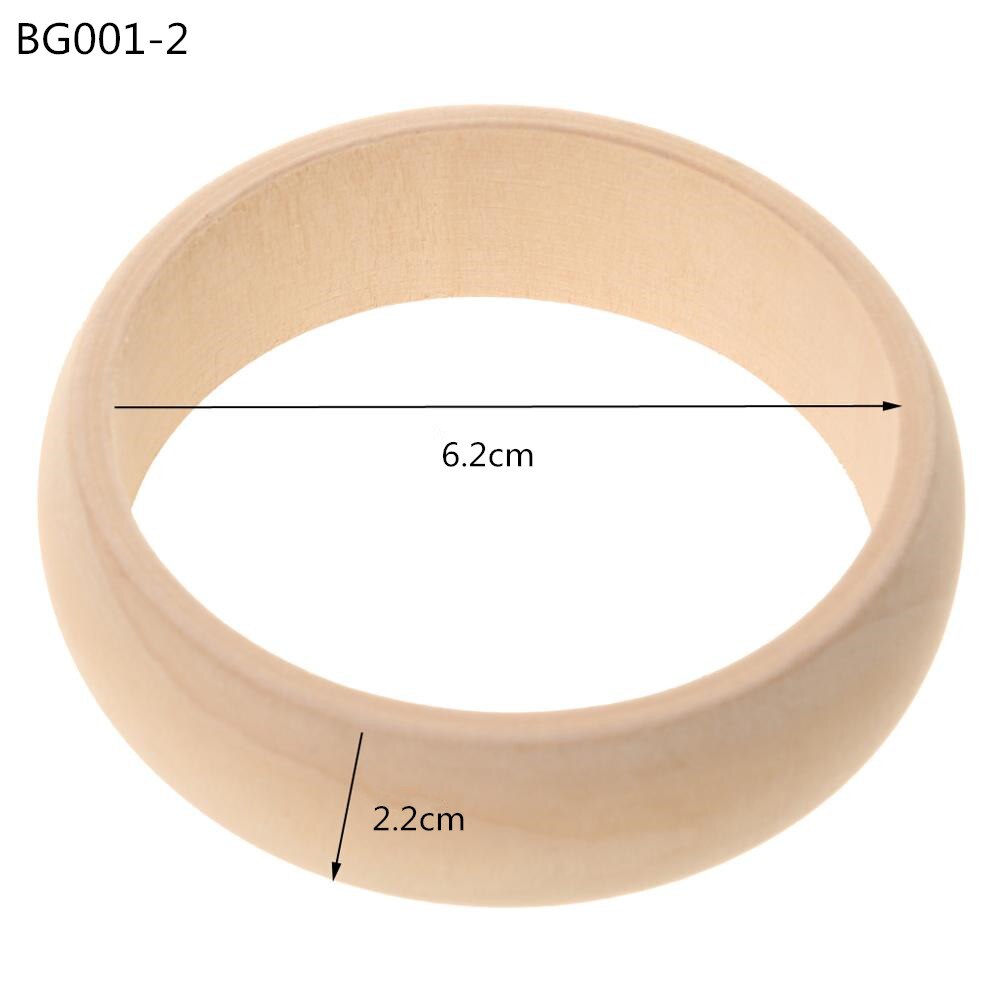 10 Stks/partij Prijs H2.2cm Vlakte Onafgewerkte Houten Armbanden Armband Diy BG001: 6.2CM inner diameter