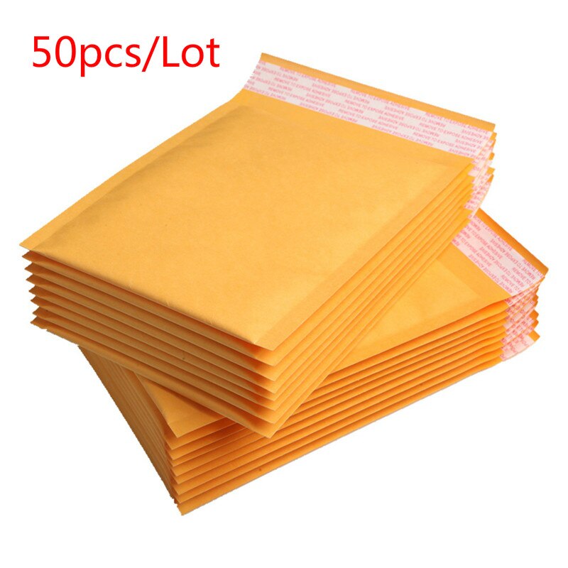 Shop 7 sizes 50Pcs Kraft Paper Envelopes Bags Padded Mailers Envelope With Bubble Mailing Bag: 15x18