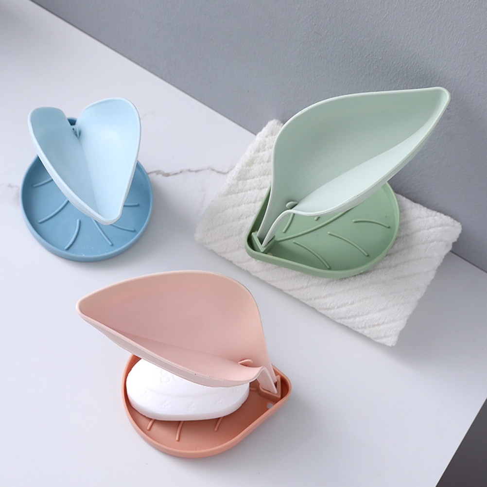 Sink Soap Drain Box Double Leaf-Shaped Soap Holder Free Punch Toilet Bathroom Multifunctional Soap Holder