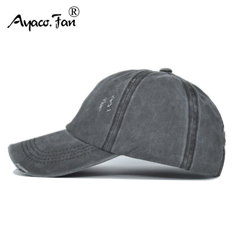 Boné de beisebol buraco lavado nova primavera sólida sunhat homens mulheres verão algodão snapback bonés hip hop chapéu de pesca retro rabo de cavalo viseira
