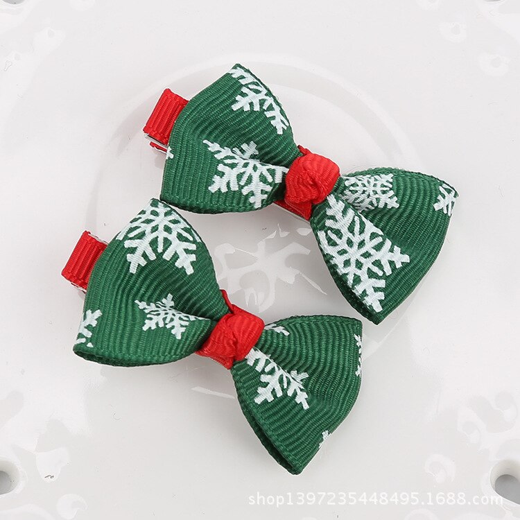 Anneau élastique pour cheveux, 2 pièces/ensemble, accessoires de cheveux de noël pour enfants, bande en caoutchouc, serre-tête pour filles: NO.1