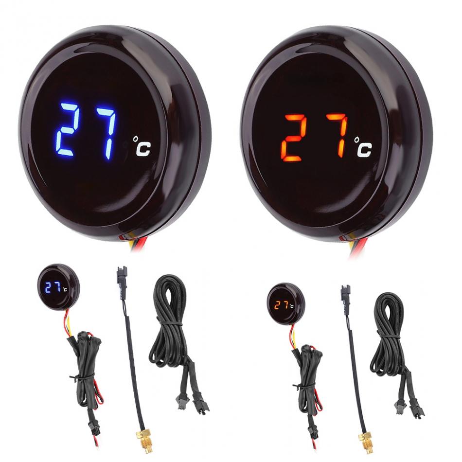 12V Universal Motorcycle Digital Thermometer Water Temperature Meter Gauge for Honda Kawasaki Yamaha Suzuki 0-120 Degree Celsius
