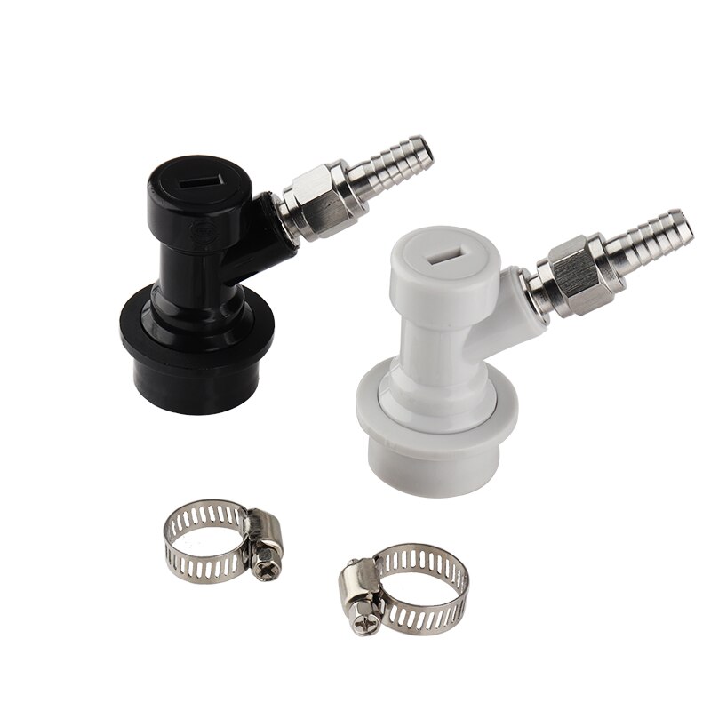 Thread Ball Lock Keg MFL Disconnect Set With SS 5/16" Barb Swivel Adapters and worm clamp Homebrew fittings