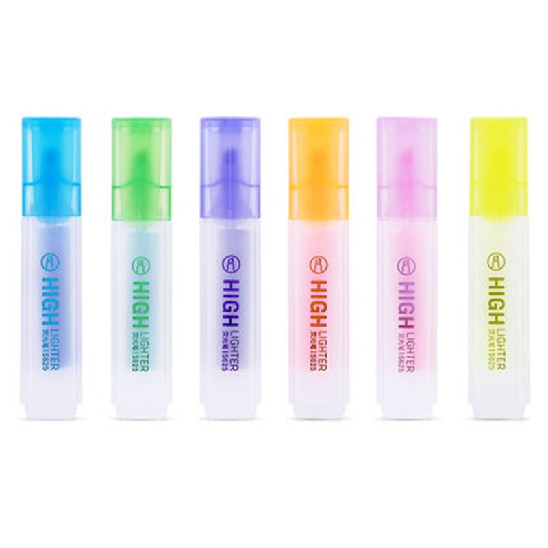 10 Stuks Deli Markeerstift Marker Pen 6 Snoep Kleuren Kantoorbenodigdheden Focus Fluorescerende Markers Student Briefpapier Schoolbenodigdheden