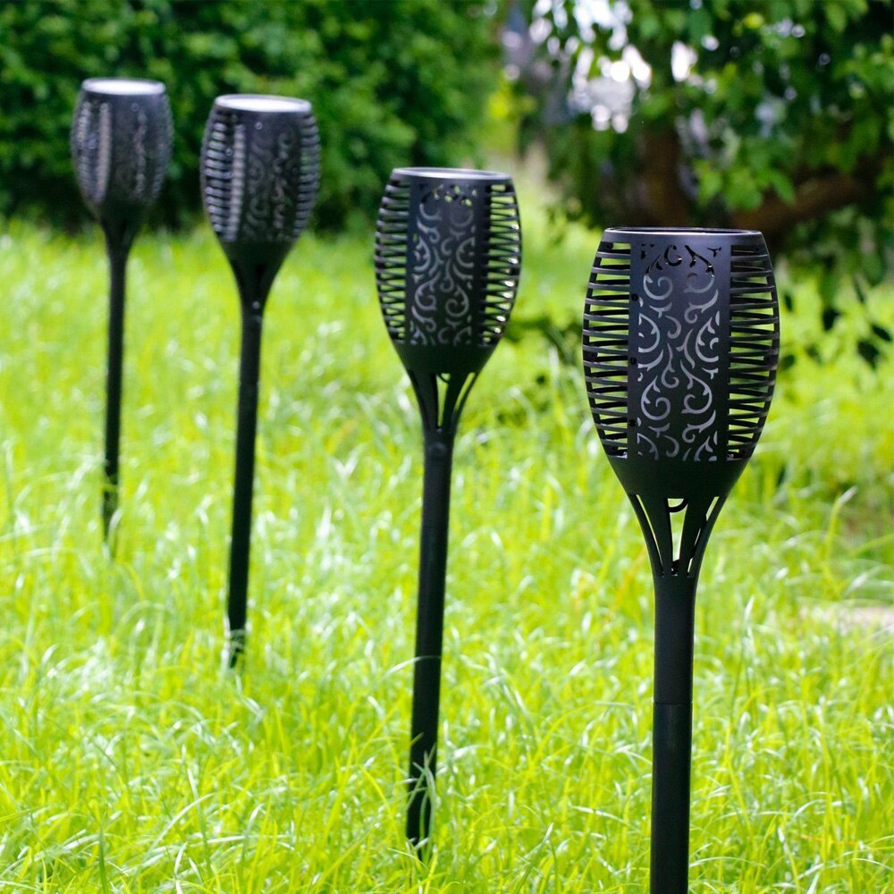 Upgraded Solar Torch Lights 96 LEDs 1 Mode/3 Modes Outdoor Flickering Flame Lamp Waterproof IP65 for Landscape Garden Patio Pool