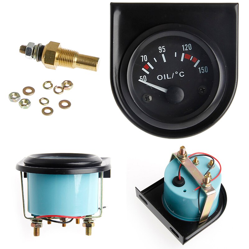 Universal 2" 52mm LED Light Car Pointer Oil Temperature Temp Gauge 50-150degree