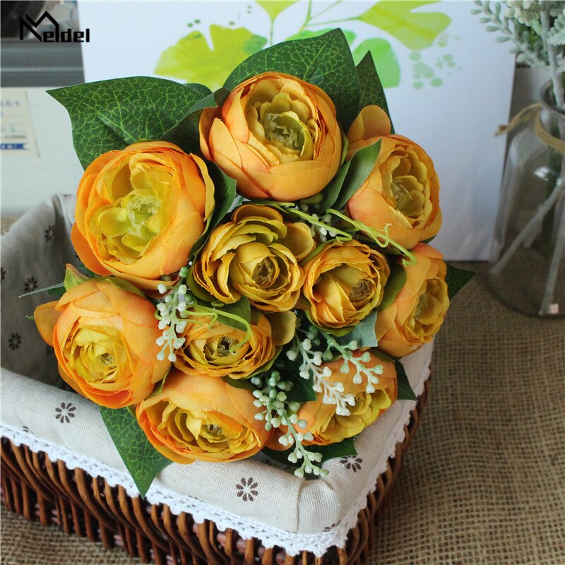 10 głów białe sztuczne kwiaty róży bukiet jedwabiu róże na stół weselny zima Dom dekoracje sztuczne kwiaty róże bukiet ślubny